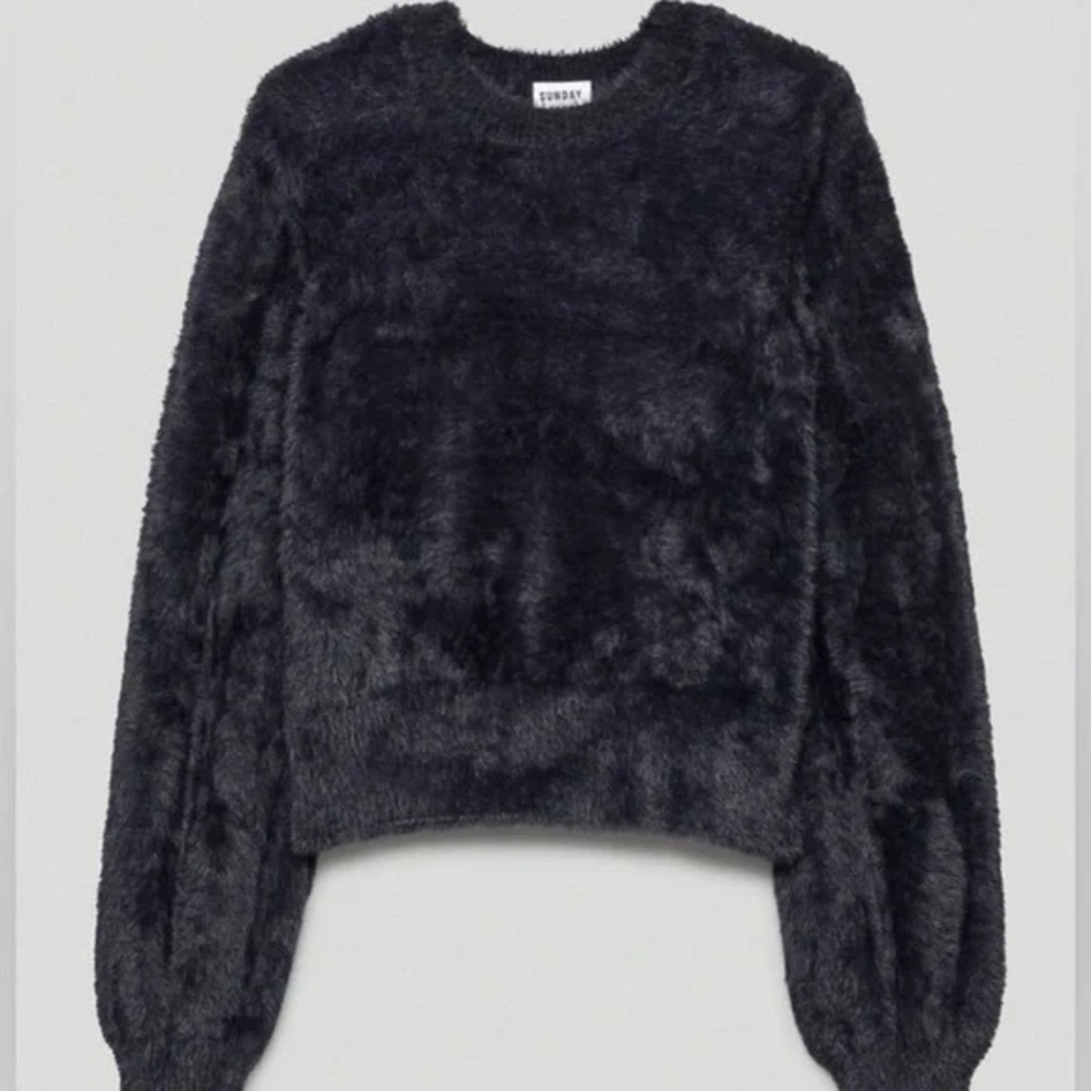 Sunday Best Black Kitten Sweater Size L
